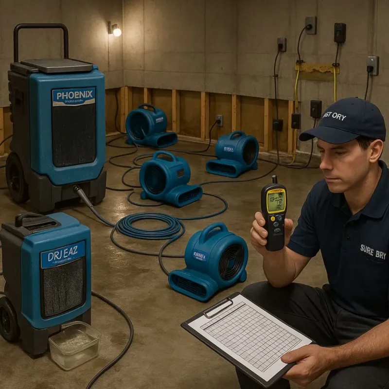 Structural Drying and Dehumidification process in Utica, SC